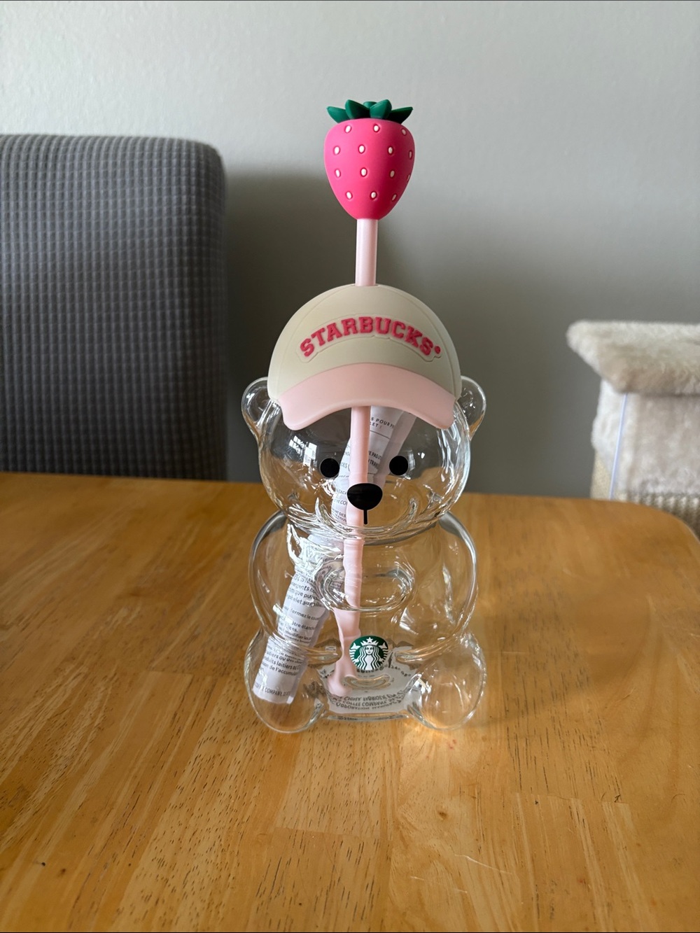 Starbucks 2026 Pink Strawberry Bearista Glass